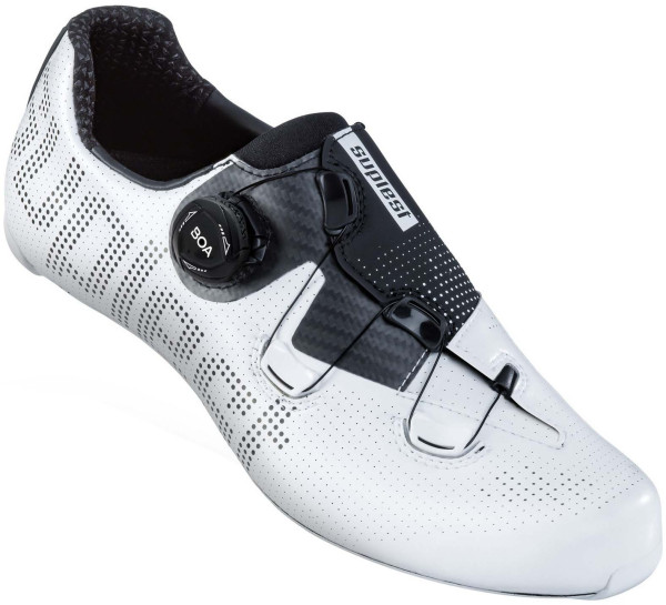 Suplest Schuhe Edge Performance Road BOA IP1 46, Carbon Composite, White/Black