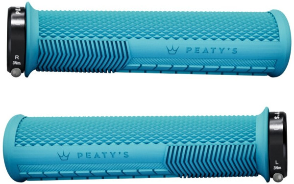 Peaty's Lenkergriffe Monarch Grip Knurl Thin, 30-32 mm Dicke, Turquoise