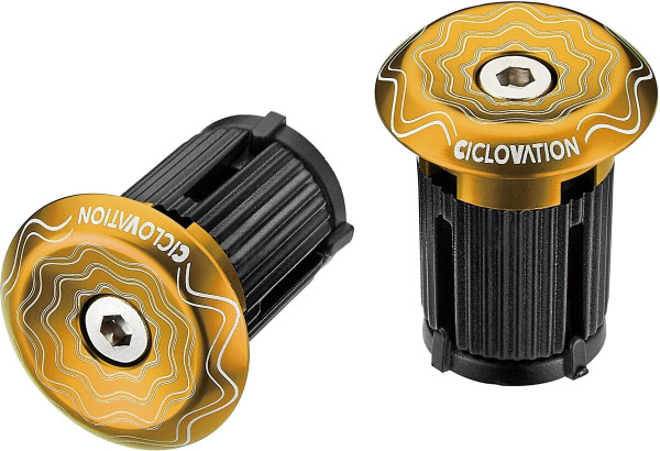 Ciclovation Lenkerendkappen Vortex AL Power Wave, Alu, Royal Gold