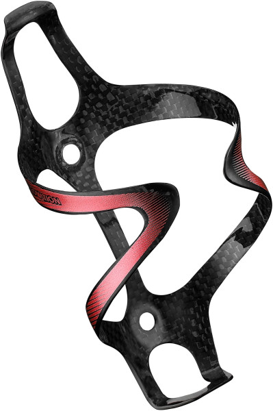 Ciclovation Bidonhalter Premium Carbon Cage, Carbon, Diamond Red, glossy