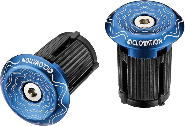 Ciclovation Lenkerendkappen Vortex AL Power Wave, Alu, Navy Blue