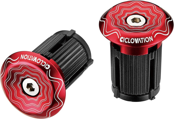 Ciclovation Lenkerendkappen Vortex AL Power Wave, Alu, Brilliant Red