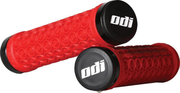 Lenkergriffe Odi Hansolo Lock-On Grips Red, Inkl. Black Ano Lock Ring