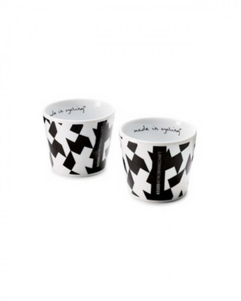 Coffee Mug Monoram Set White/Black